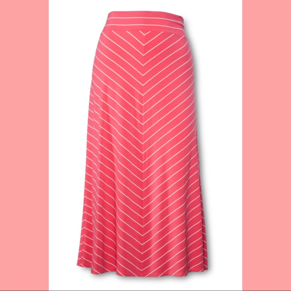 Ava + Viv coral chevron maxi skirt